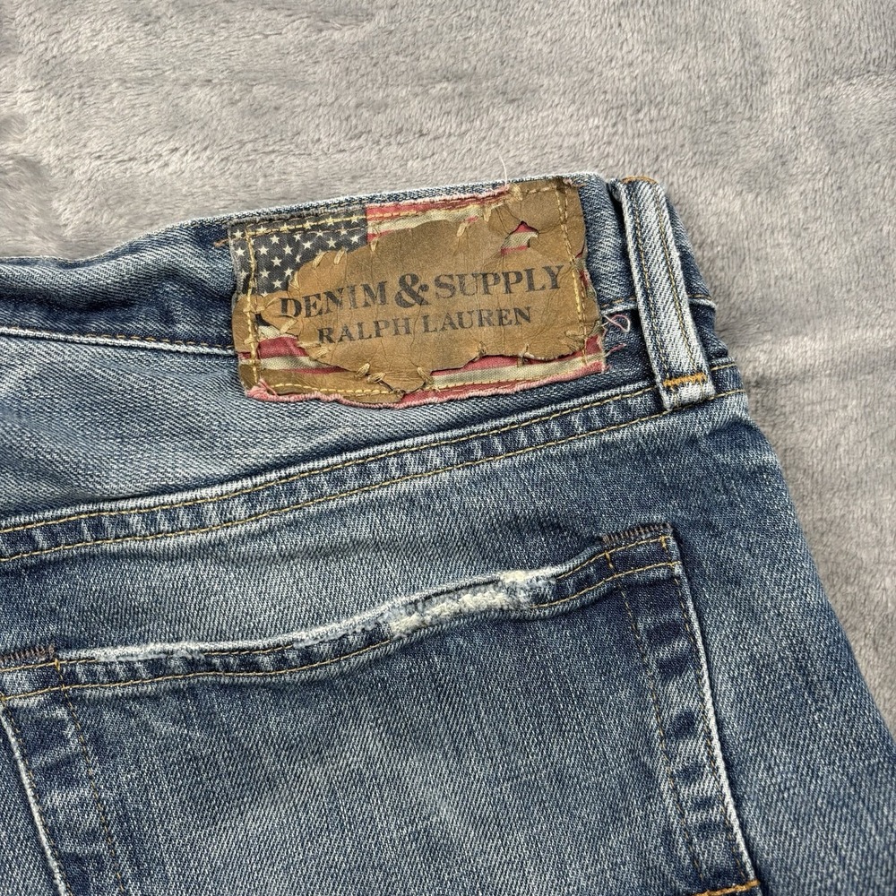 Denim & Supply Ralph Lauren Men's Straight Jeans Size 36x30 Distressed Denim - Picture 7 of 8